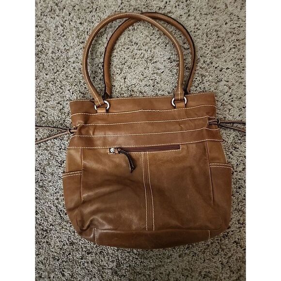 Tignanello Purse Light Brown/Tan Tons Of Pockets Clean Interior Shoulder Strap - Picture 4 of 8
